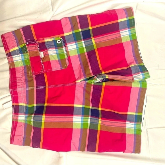 Men’s large plaid vintage Abercrombie and fitch shorts/swim  shorts - Picture 2 of 4